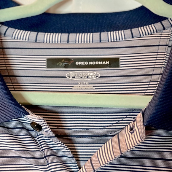 Greg Norman Navy striped Golf Polo. Size XL Play Dry. Excellent condition - Picture 3 of 4